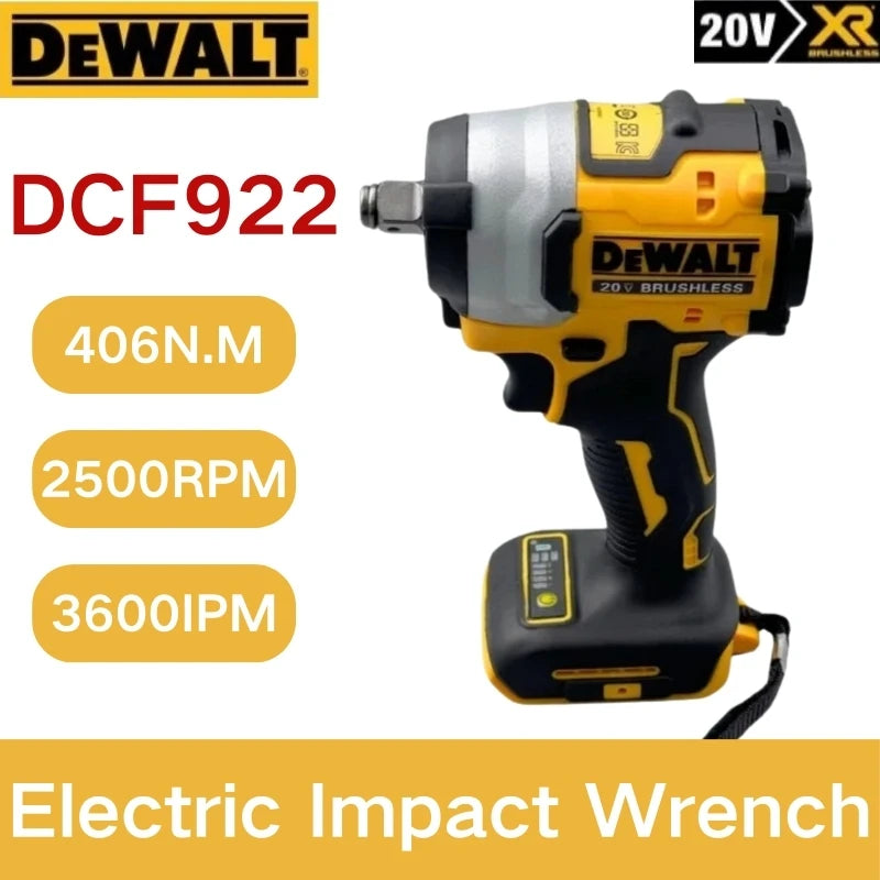 Dewalt DCF922 Wireless Impact Wrench Rechargeable High Torque 205Nm(Reverse) 1/2" 2500 PRM Universal 20V Battery Power Tools Leedoar