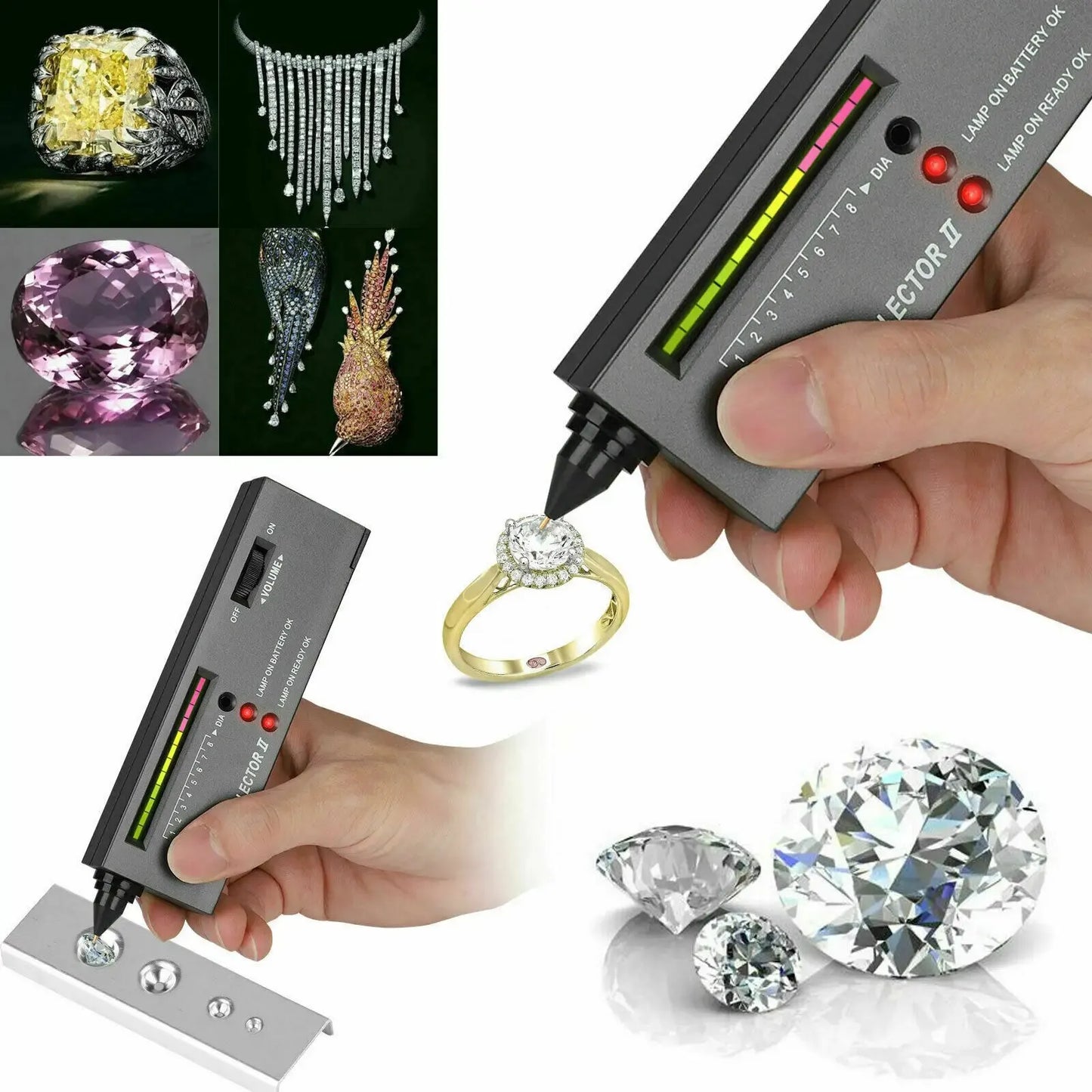 Diamond Tester High Accuracy Diamond Tester Pen Jewelry Diamond Tester Professional Diamond Selector Diamond Tester Kit Leedoar