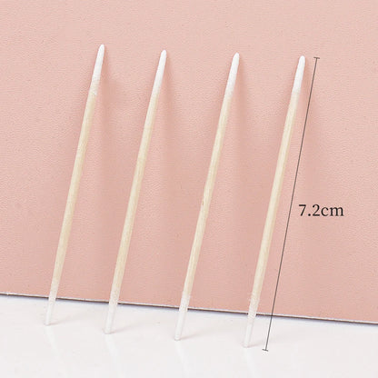 Disposable Ultra-small Double-end Wood Cotton  Swab 100pcs Lint Free Micro Brushes Eyelash Extension Glue Removing Tools Leedoar