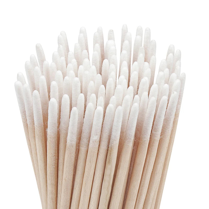 Disposable Ultra-small Double-end Wood Cotton  Swab 100pcs Lint Free Micro Brushes Eyelash Extension Glue Removing Tools Leedoar