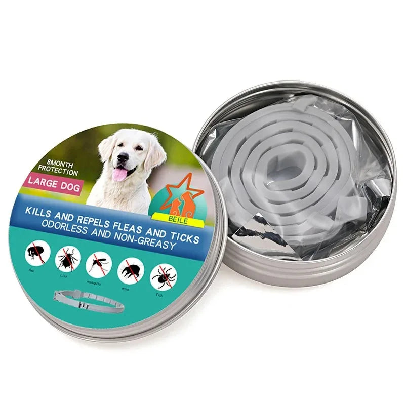 Dog Anti Flea And Ticks Cats Collar Pet 8Month Protection Retractable Pet Collars For Puppy Cat Large Dogs Accessories Leedoar