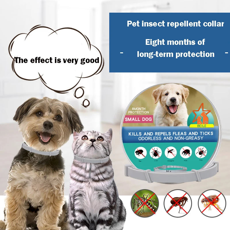 Dog Anti Flea And Ticks Cats Collar Pet 8Month Protection Retractable Pet Collars For Puppy Cat Large Dogs Accessories Leedoar