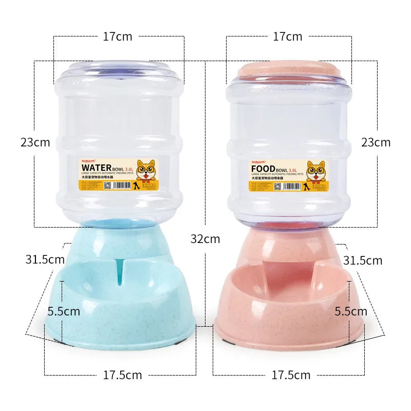 Dog Automatic Feeders Plastic Water Bottle Cat Bowl Feeding and Drinking Dog Water Dispenser Pet Feeding Bowl Pet Supplies Leedoar