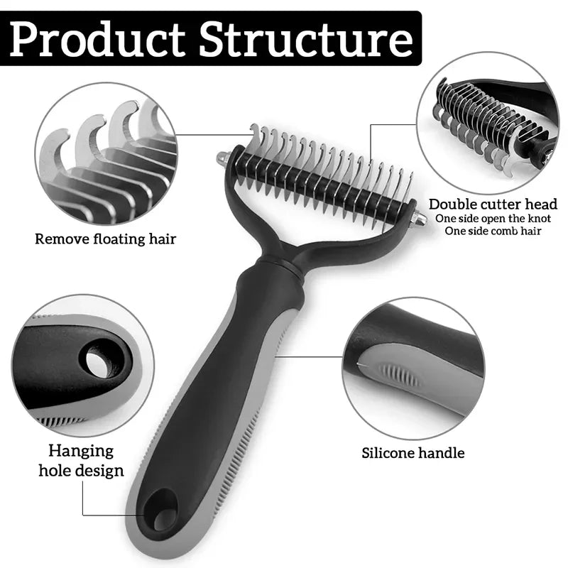 Dog Cat Hair Removal Comb Pet Long Hair Short Hair Pet Grooming Care Brush Trimming Dematting Brush Dog Pet Grooming Equipment Leedoar