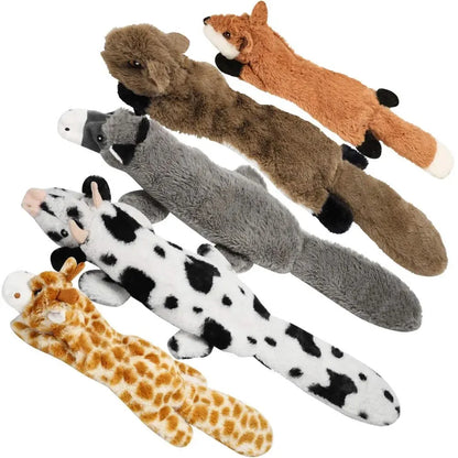 Dog Chew Toys Squeaker Squeaky Pet Dog Plush Toys Stuffingless Fox Fur Toys For Small Medium Large Dog Pets Supplies 1PC Leedoar