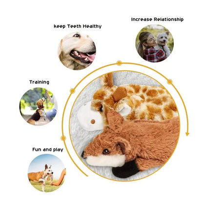 Dog Chew Toys Squeaker Squeaky Pet Dog Plush Toys Stuffingless Fox Fur Toys For Small Medium Large Dog Pets Supplies 1PC Leedoar