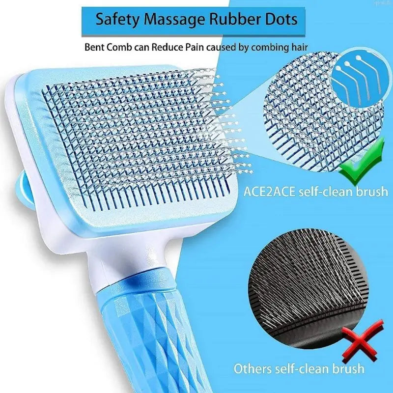 Dog Hair Remover Brush Cat Dog Hair Grooming And Care Comb For Long Hair Dog Pet Removes Hairs Cleaning Bath Brush Dog Supplies Leedoar