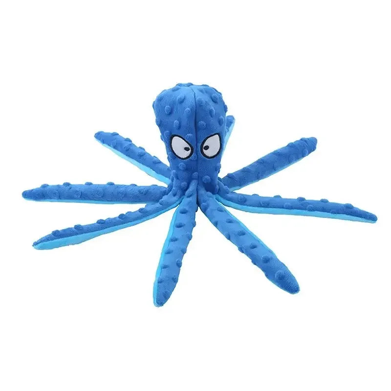 Dog Squeaky Toys Octopus - No Stuffing Crinkle Plush Dog Toys for Puppy Teething, Durable Interactive Dog Chew Toys for Small, M Leedoar