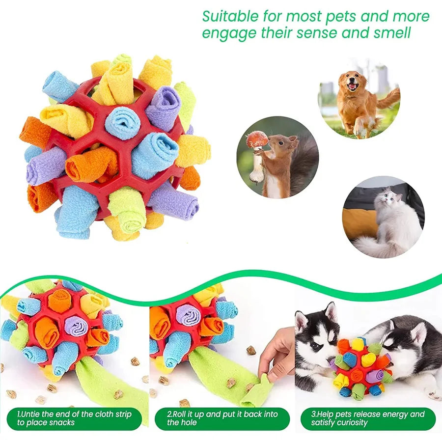 Dog Toy Snuffle Ball for Dogs Training the Sense of Smell Portable Interactive Snuffle Ball for Pet Foraging Instinct Training