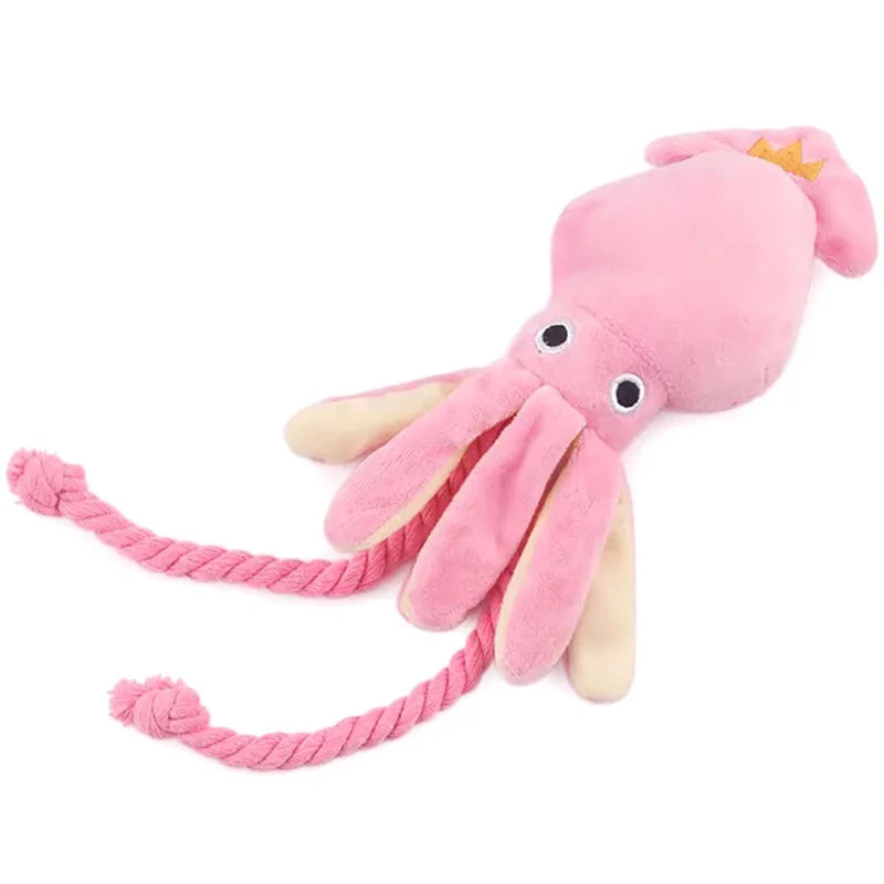 Dog Toys Octopus Plush Dolls Grinding Teeth Cleaning Teeth Golden Fur Teddy Poodle Pet Supplies For Relieving Boredom Leedoar