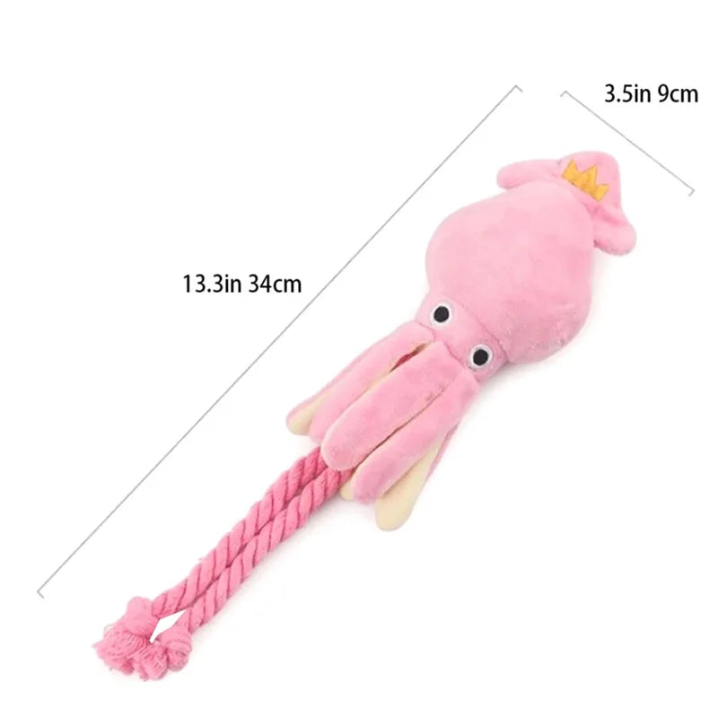 Dog Toys Octopus Plush Dolls Grinding Teeth Cleaning Teeth Golden Fur Teddy Poodle Pet Supplies For Relieving Boredom Leedoar