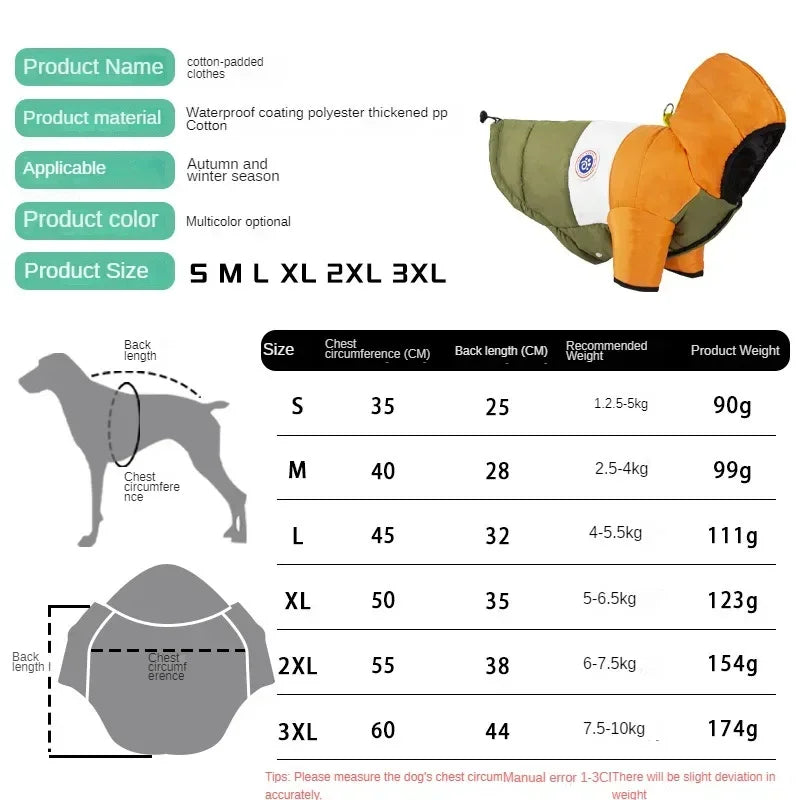 Dog Winter Pet Cotton Jacket Outfit Warm pet Clothes Puppy Coat For Small Medium Dogs Cats Chihuahua Bulldog Maltese Clothing Leedoar