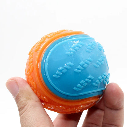 Dogs  Interactive Toys Soft TPR Toys for Dog Pet Teeth Cleaning Bite Resistance Squeaky Dog Ball Toy Leedoar