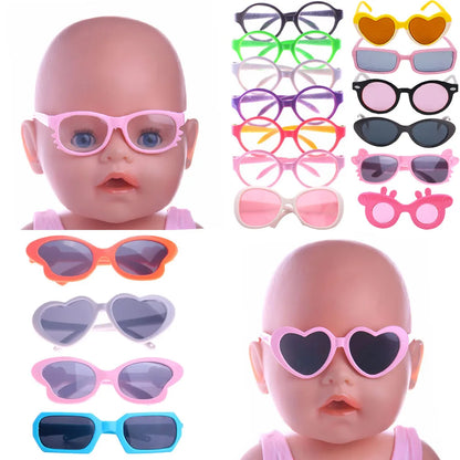 Ropa para muñecas, gafas, 10 colores, accesorios para muñecas, aptos para muñecas americanas de 18 pulgadas, regalo y muñeca bebé nacida de 43 cm, juguete para niña de nuestra generación 