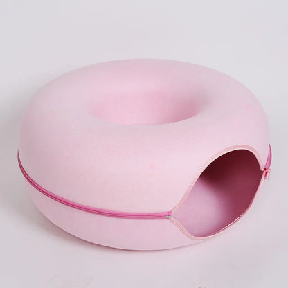 Donut Cat Bed Pet Cat Tunnel Interactive Game Toy Cat Bed Dual-use Indoor Toy Kitten Sports Equipment Cat Training Toy Cat House Leedoar