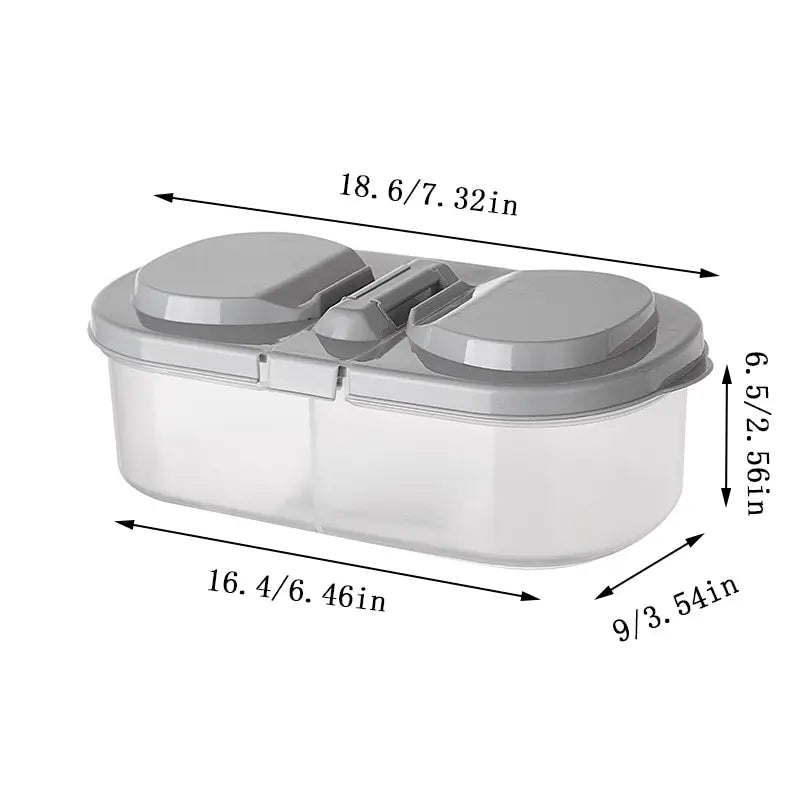 Double Compartment With Lid Food Dried Fruit Sealing Jar Multifunctional Kitchen Refrigerator Plastic Storage Jar Leedoar