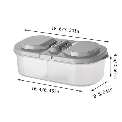 Double Compartment With Lid Food Dried Fruit Sealing Jar Multifunctional Kitchen Refrigerator Plastic Storage Jar Leedoar