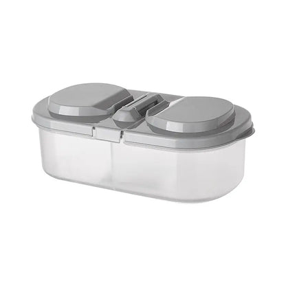 Double Compartment With Lid Food Dried Fruit Sealing Jar Multifunctional Kitchen Refrigerator Plastic Storage Jar Leedoar