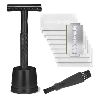 Double Edge Safety Razor for Women, Single Blade Razors, with 10pcs Razor Blades, Men's Metal Razor, Reusable, Free of Plastic