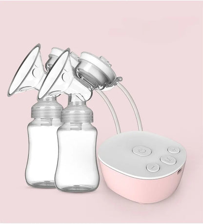 Double Electric Breast Pump USB Electric Breast Pump With Baby Milk Bottle Cold Heat Pad BPA Free Powerful Breast Pumps Leedoar