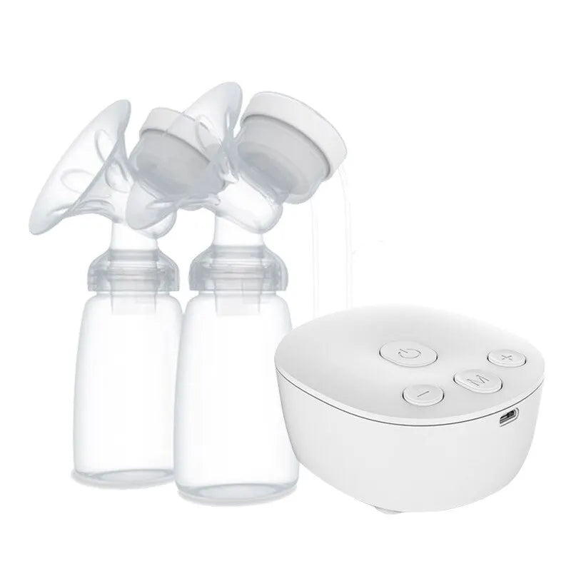 Double Electric Breast Pump USB Electric Breast Pump With Baby Milk Bottle Cold Heat Pad BPA Free Powerful Breast Pumps Leedoar