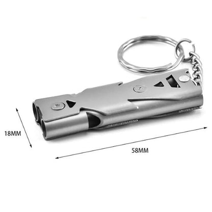 Double Pipe Whistle Pendant Keychain High Decibel Portable Outdoor Survival Emergency Camping Tool Multifunction Whistle 1PC Leedoar