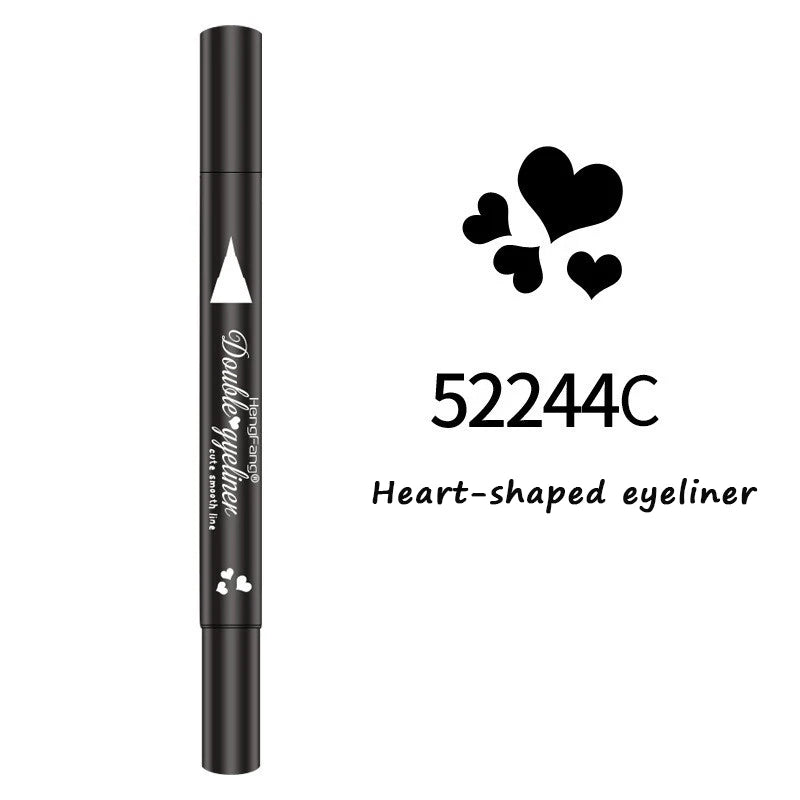 Double-head Waterproof Liquid Eyeliner Quick Drying Star Butterfly Heart Stamp Liner Pen 2 In 1 Long Lasting Eye Makeup Cosmetic Leedoar