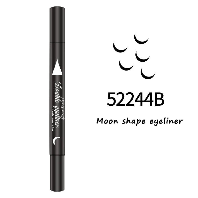 Double-head Waterproof Liquid Eyeliner Quick Drying Star Butterfly Heart Stamp Liner Pen 2 In 1 Long Lasting Eye Makeup Cosmetic Leedoar