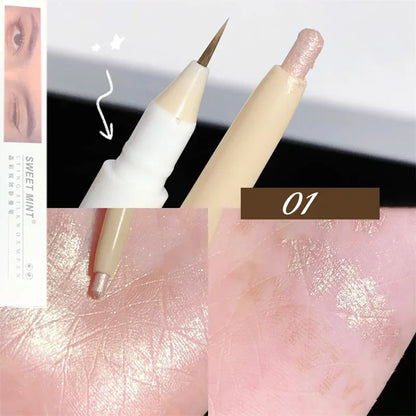 Double-headed Long-lasting Lying Silkworm Pen Pearlescent Matte Glitter Brighten Contouring Shiny Eye Shadow Eyeliner Cosmetics Leedoar