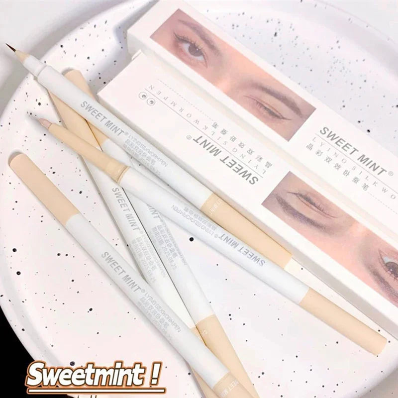 Double-headed Long-lasting Lying Silkworm Pen Pearlescent Matte Glitter Brighten Contouring Shiny Eye Shadow Eyeliner Cosmetics Leedoar