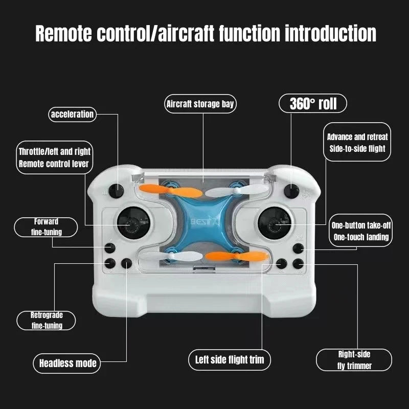 Drone Mini Remote Control Aircraft New Children's Toy Micro Aircraft Fixed Height Quadcopter Leedoar