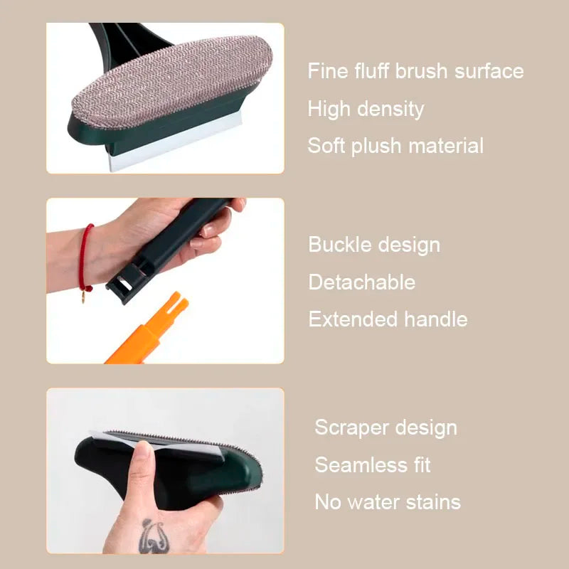 Dry Glass Cleaning Window Anti-mosquito Screen  Dual-use Brush And Wet Dust Household Multifunctional Tool Leedoar