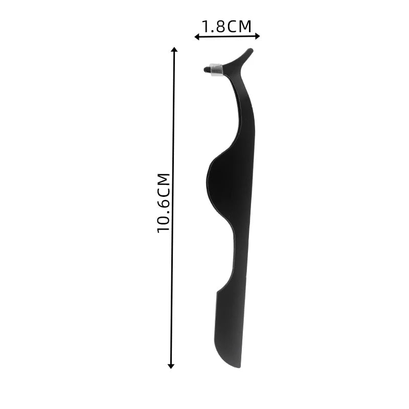 Dual Color Handle Curling Eyelash Clip Artificial Eyelash Assistant Eyebrow Trimmer Steel Needle Portable Leedoar