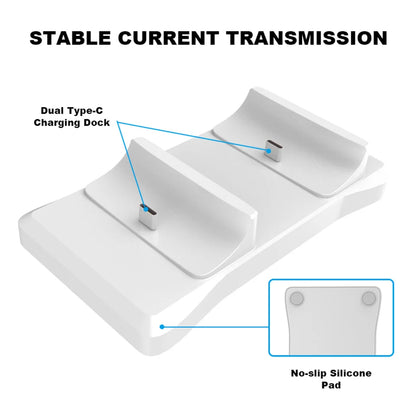 Dual Controller Charging Stand for Playstation 5 Controller Charger Station PS5 with Fast Charging AC Adapter 5V 2A Leedoar