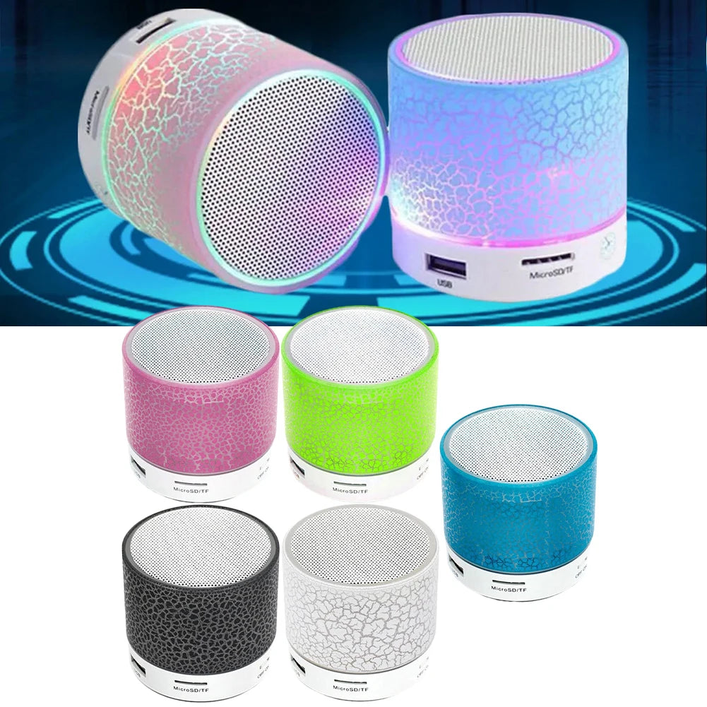 Mini alto-falante Bluetooth durável, alto-falante sem fio, LED colorido, cartão TF, subwoofer USB, coluna de som de música MP3 portátil para PC, telefone