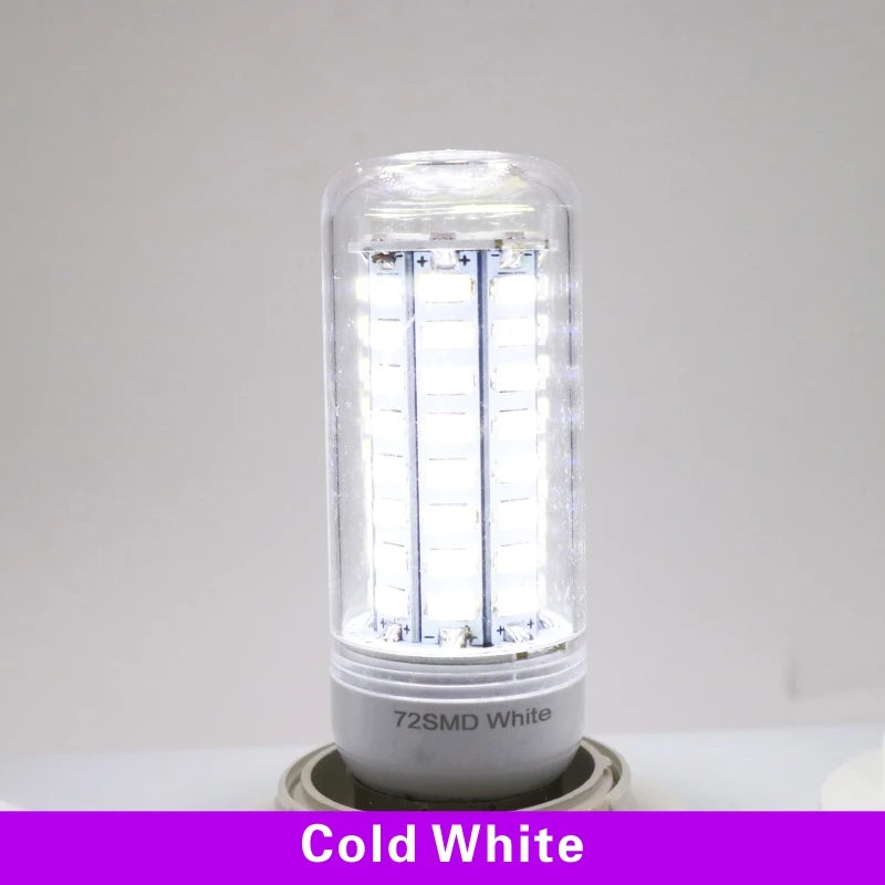 E27 Screw LED Corn Super Bright Light Bulb 72LEDs 5730SMD Light Bulb 220V Fixture Home Chandelier Candle Light Bulb Set 6000K Leedoar