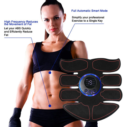 EMS Abdominal Muscle Stimulator Fitness ABS Training Patches Muscle Exercise Instrument Body Slimming Massager USB Charging Leedoar
