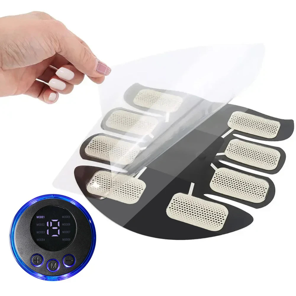 EMS Abdominal Muscle Stimulator Fitness ABS Training Patches Muscle Exercise Instrument Body Slimming Massager USB Charging Leedoar
