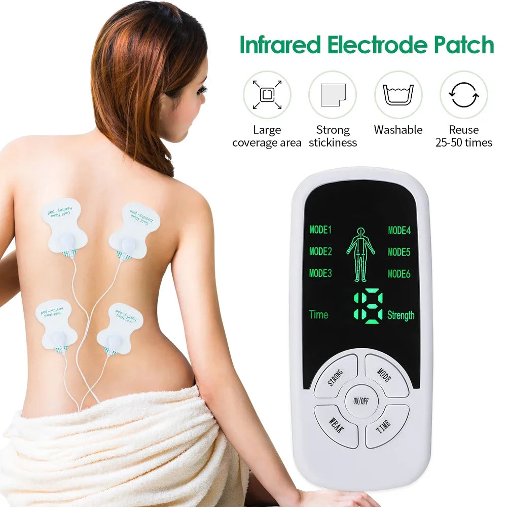 Estimulador muscular eléctrico EMS con 6 modos, máquina Tens Unit, fisioterapia meridiana, masajeador abdominal, de próstata y corporal 