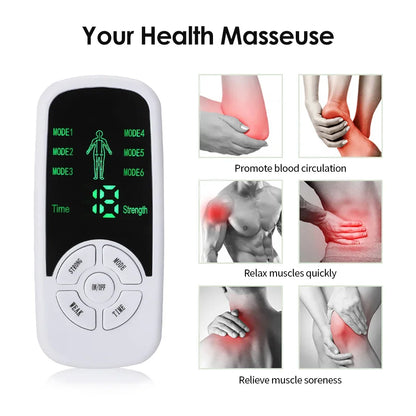 Estimulador muscular eléctrico EMS con 6 modos, máquina Tens Unit, fisioterapia meridiana, masajeador abdominal, de próstata y corporal 