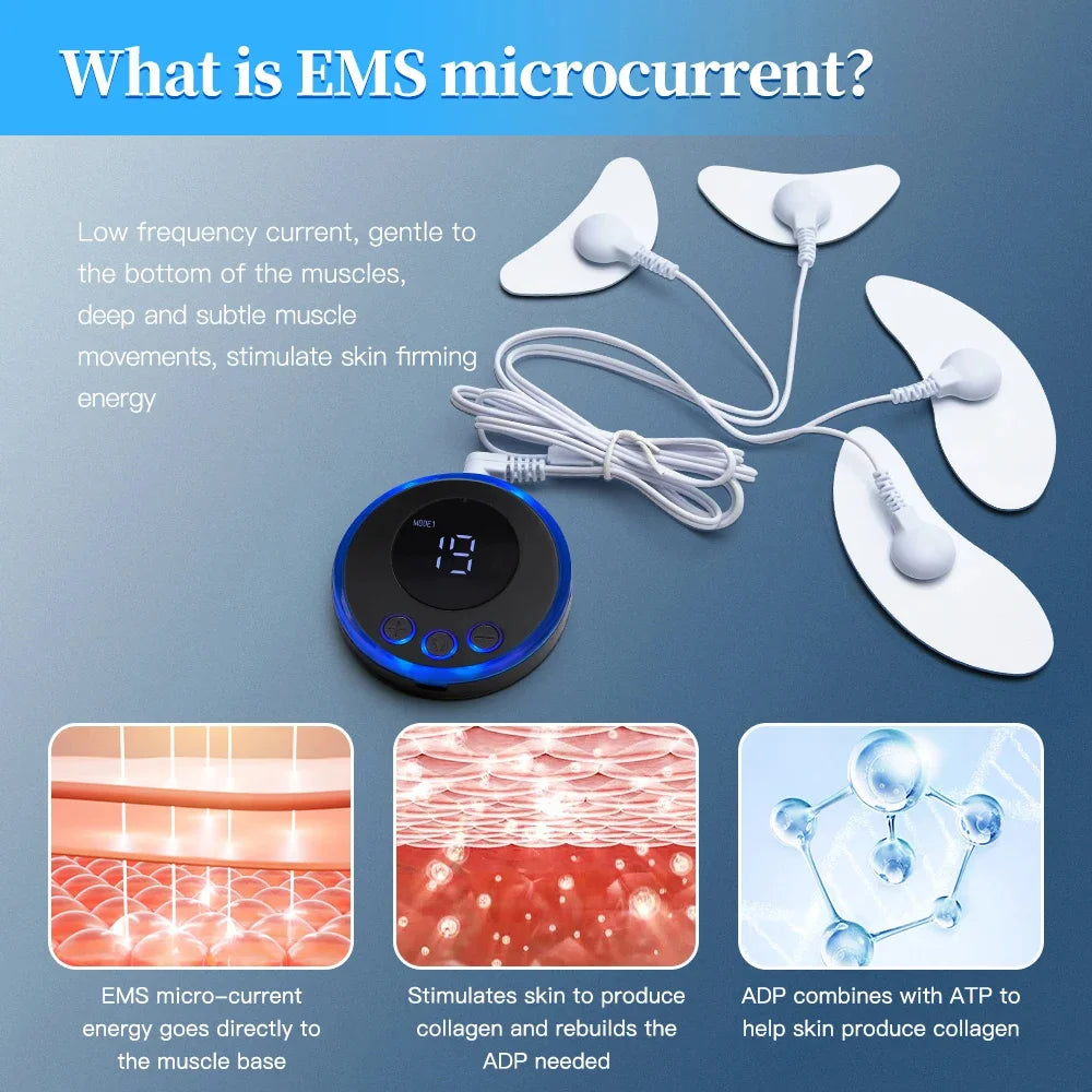 EMS Face Lifting Massage Microcurrent Face For Face Anti Wrinkle Skin Tighten Beauty Health Face Massage Leedoar