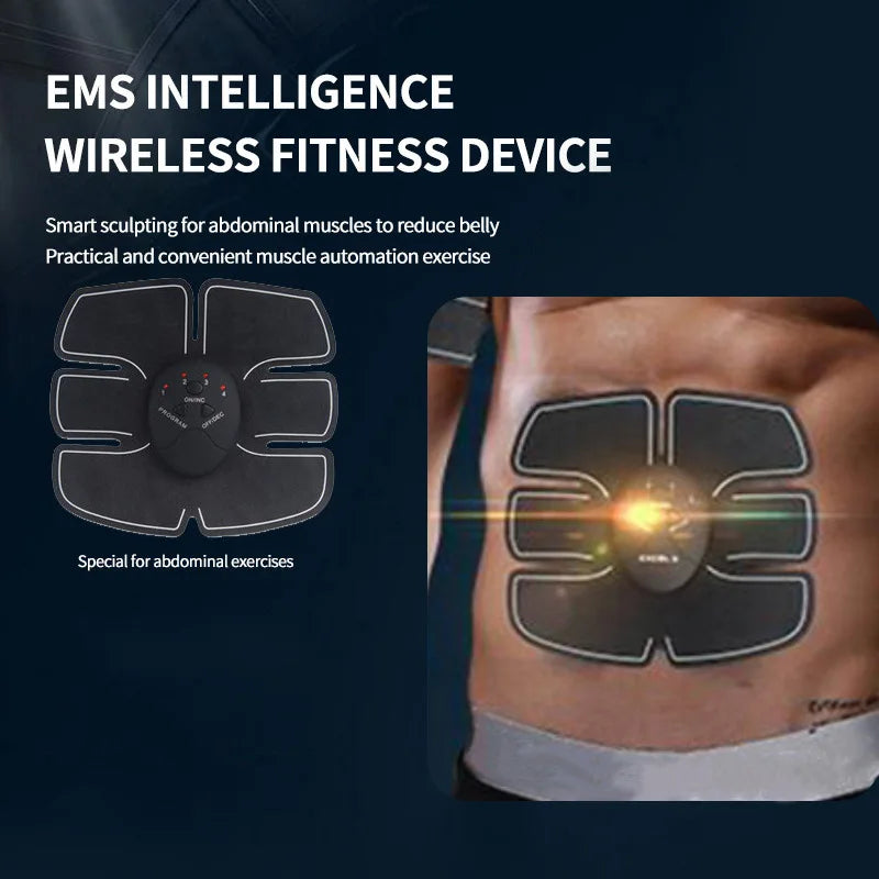 EMS Fitness Abdominal Device Rechargeable Sports Abdominal Consolidator Slimming Belly Muscle and Abdominal Muscle Patch Leedoar