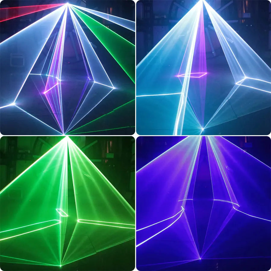 ESHINY APP 2W/3W/5W RGB Laser Beam Animation Patterns DJ Dance Bar Disco Light Projector DMX ILDA Stage Effect Lamp Show G16N6