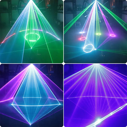 ESHINY APP 2W/3W/5W RGB Laser Beam Animation Patterns DJ Dance Bar Disco Light Projector DMX ILDA Stage Effect Lamp Show G16N6