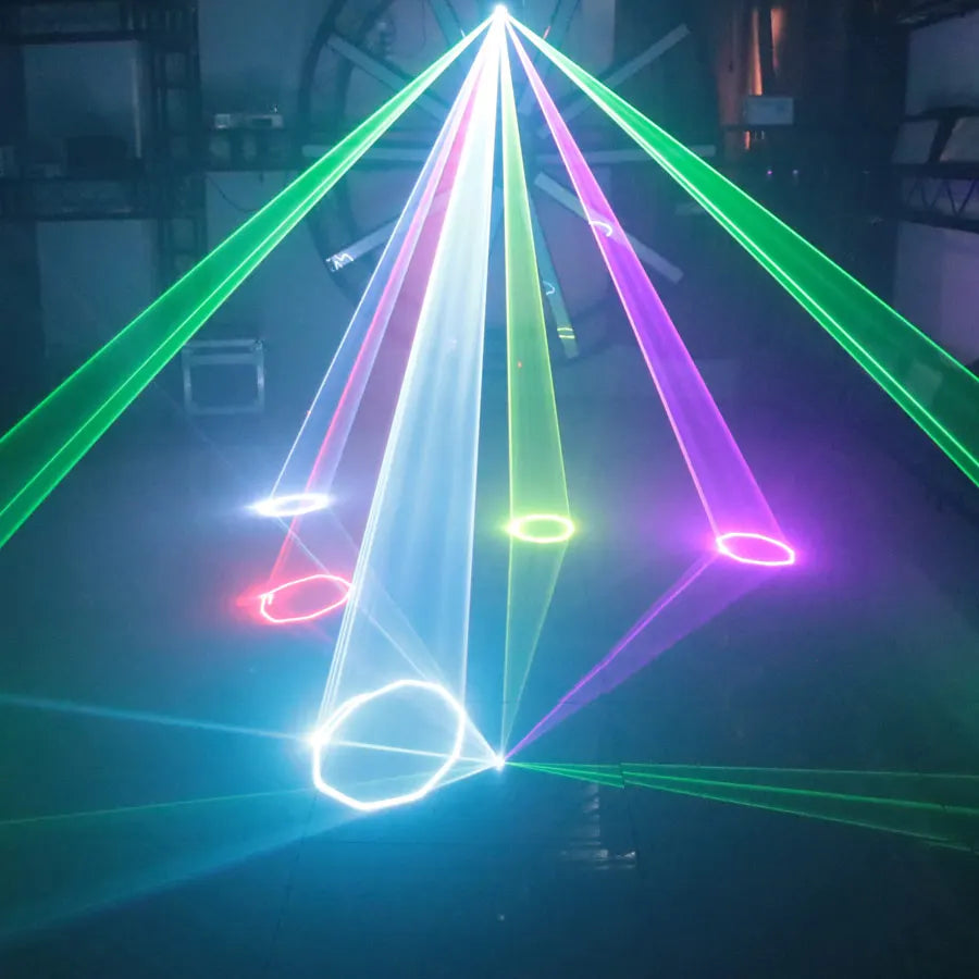 ESHINY APP 2W/3W/5W RGB Laser Beam Animation Patterns DJ Dance Bar Disco Light Projector DMX ILDA Stage Effect Lamp Show G16N6