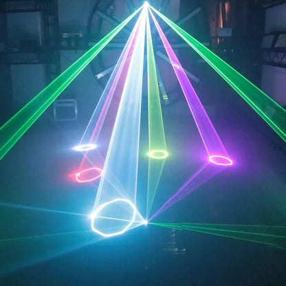 ESHINY APP 2W/3W/5W RGB Laser Beam Animation Patterns DJ Dance Bar Disco Light Projector DMX ILDA Stage Effect Lamp Show G16N6