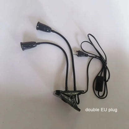 EU EUA Plug 360 graus Suporte de lâmpada de mesa flexível E27 Base soquete de luz Gooseneck Clip-On Cabo com interruptor liga/desliga para planta doméstica 