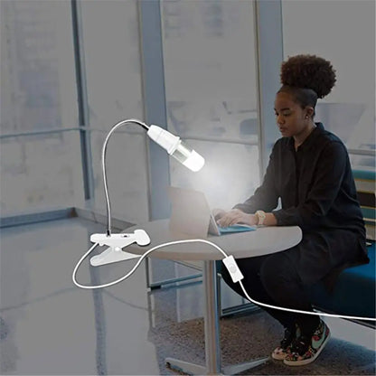 EU EUA Plug 360 graus Suporte de lâmpada de mesa flexível E27 Base soquete de luz Gooseneck Clip-On Cabo com interruptor liga/desliga para planta doméstica 