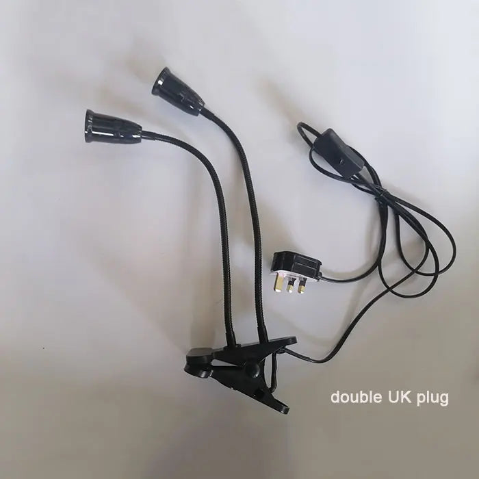 EU EUA Plug 360 graus Suporte de lâmpada de mesa flexível E27 Base soquete de luz Gooseneck Clip-On Cabo com interruptor liga/desliga para planta doméstica 