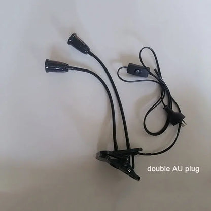 EU EUA Plug 360 graus Suporte de lâmpada de mesa flexível E27 Base soquete de luz Gooseneck Clip-On Cabo com interruptor liga/desliga para planta doméstica 